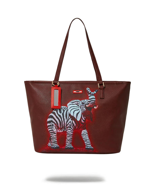 ZEBRA ELEPHANT RON ENGLISH COLLAB TOTE