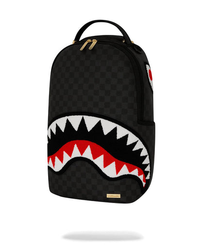 LIGHTS OUT SHARKS IN PARIS CHENILLE SHARK BACKPACK