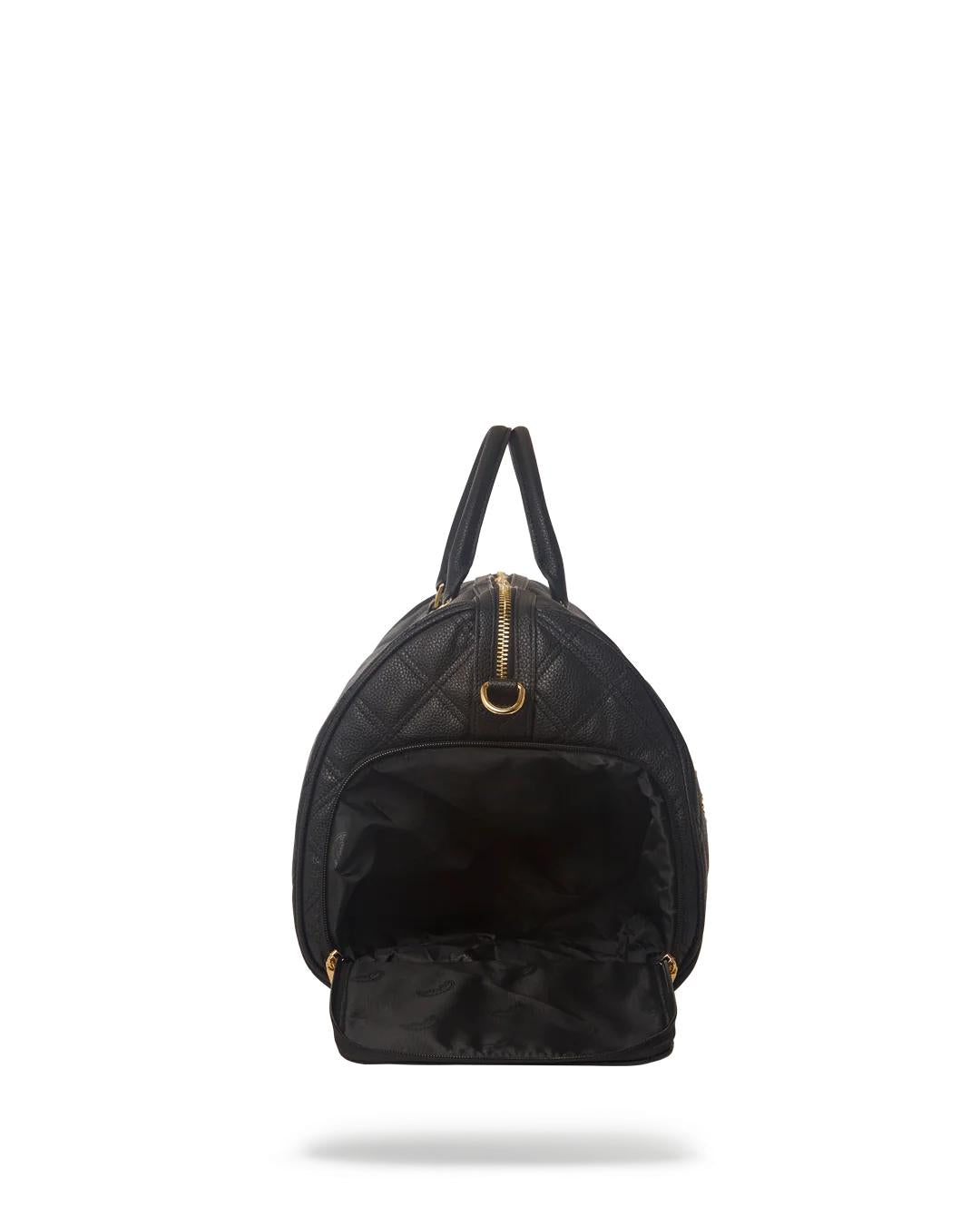 NOIR QUILT GOLD CHAIN SHARK DUFFLE