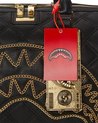 NOIR QUILT GOLD CHAIN SHARK DUFFLE