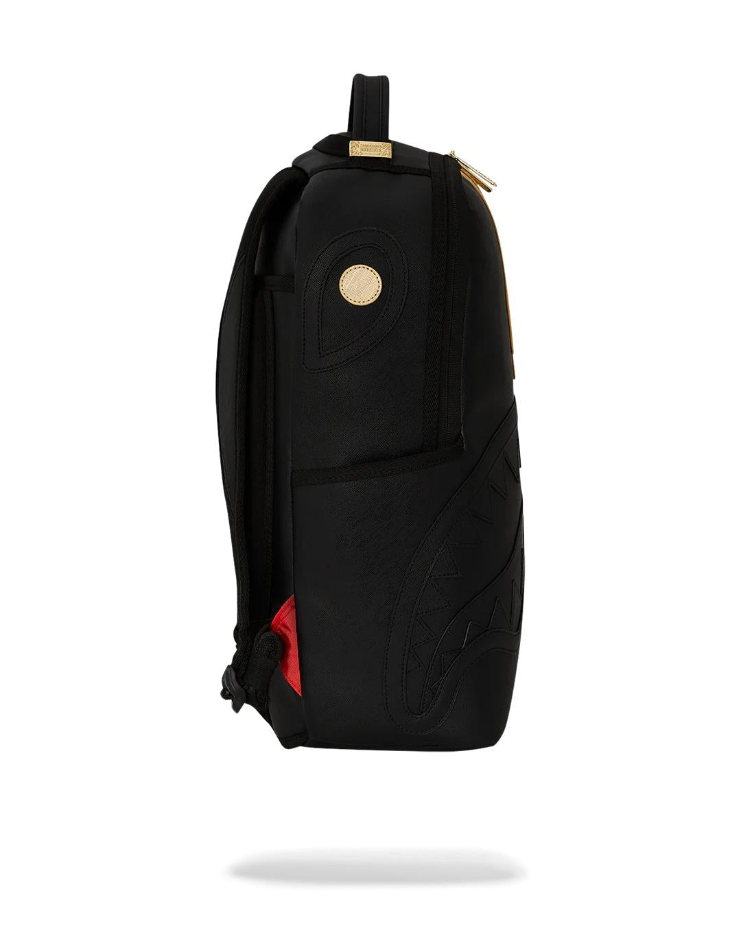 GOLD AND BLACK RACING STRIPES BACKPACK